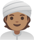 person wearing turban: medium skin tone emoji