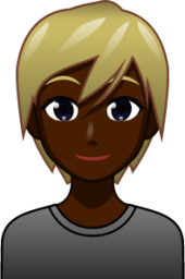person with blond hair (black) emoji