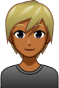 person with blond hair (brown) emoji