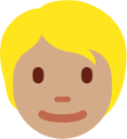 person with blond hair tone 3 emoji