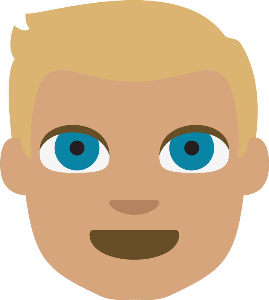 person with blond hair tone 3 emoji