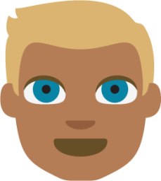 person with blond hair tone 4 emoji