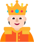 person with crown light emoji