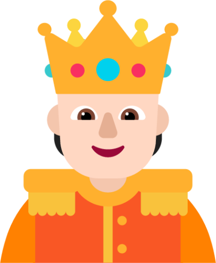person with crown light emoji