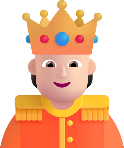 person with crown light emoji