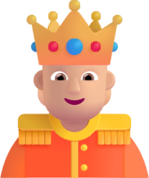 person with crown medium light emoji