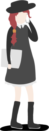 person with hat and skirt dress illustration
