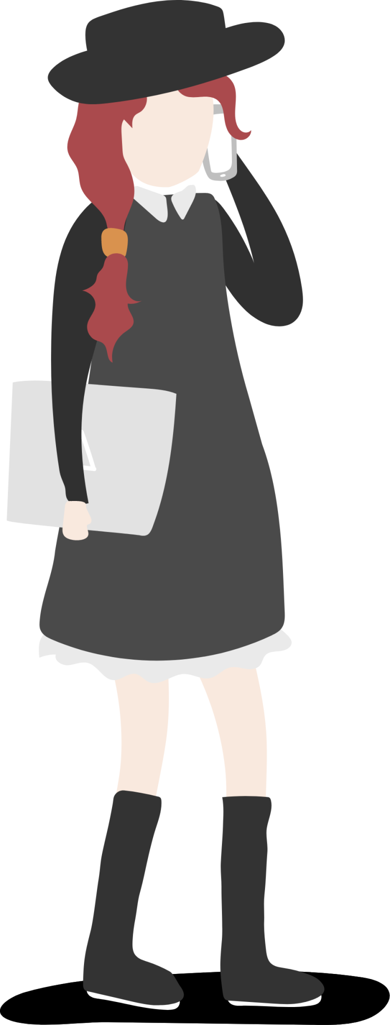 person with hat and skirt dress illustration