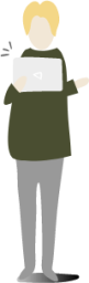 person with laptop standing illustration