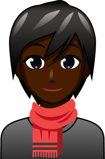 person with scarf (black) emoji