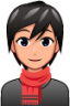 person with scarf (plain) emoji