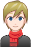 person with scarf (white) emoji
