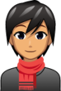 person with scarf (yellow) emoji
