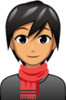 person with scarf (yellow) emoji