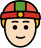 person with skullcap: light skin tone emoji