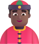 person with skullcap medium dark emoji