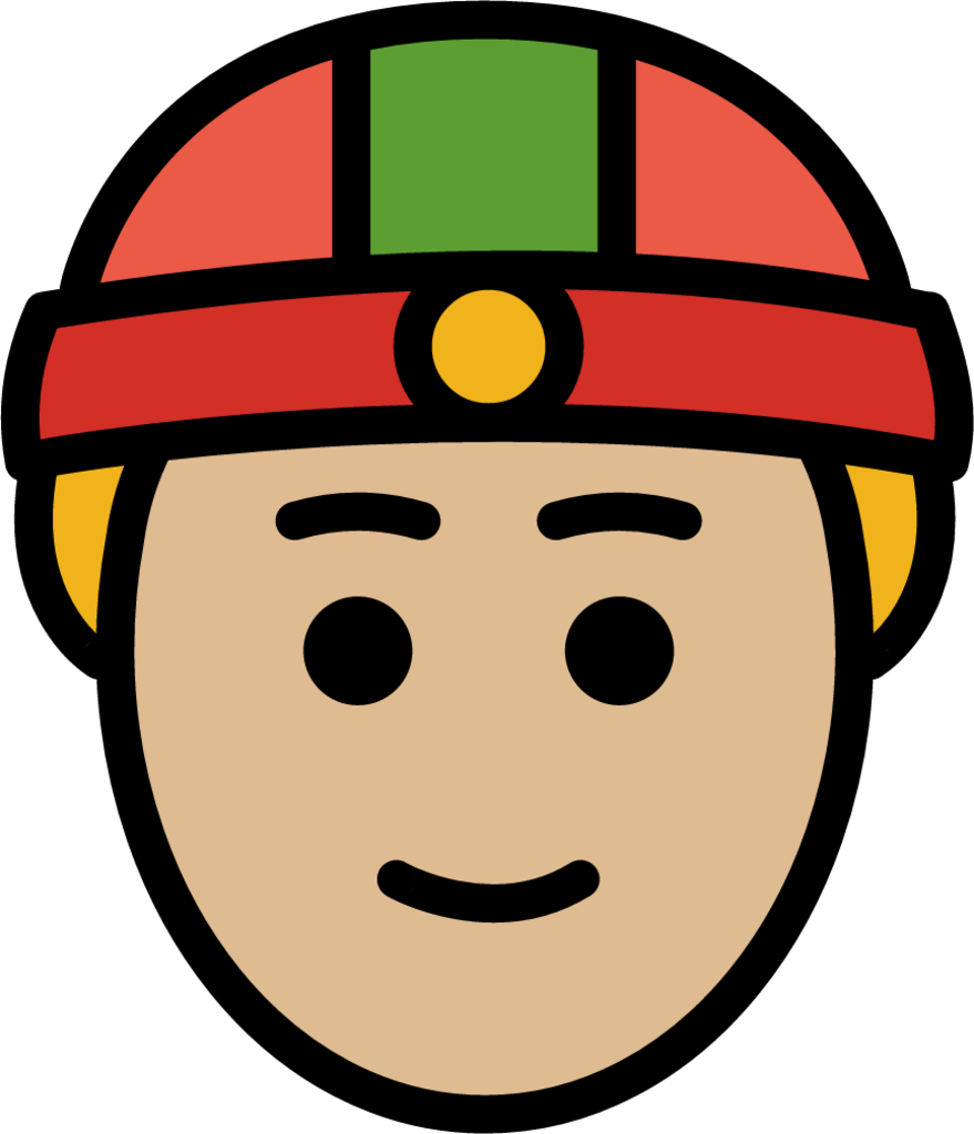 person with skullcap: medium-light skin tone emoji
