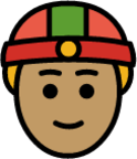person with skullcap: medium skin tone emoji