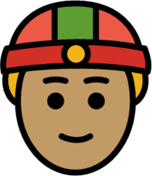 person with skullcap: medium skin tone emoji