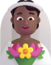 person with veil medium dark emoji