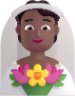 person with veil medium dark emoji