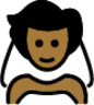 person with veil: medium-dark skin tone emoji