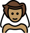 person with veil: medium skin tone emoji