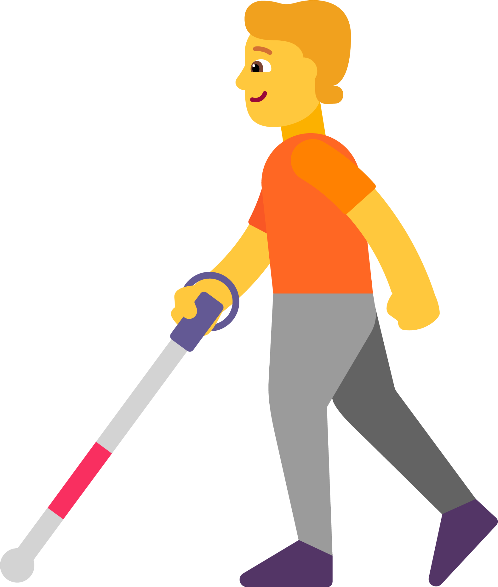 person with white cane default emoji