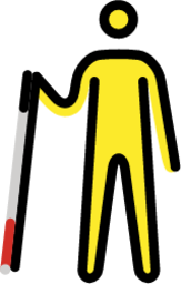 person with white cane emoji