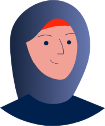 person woman head scarf illustration
