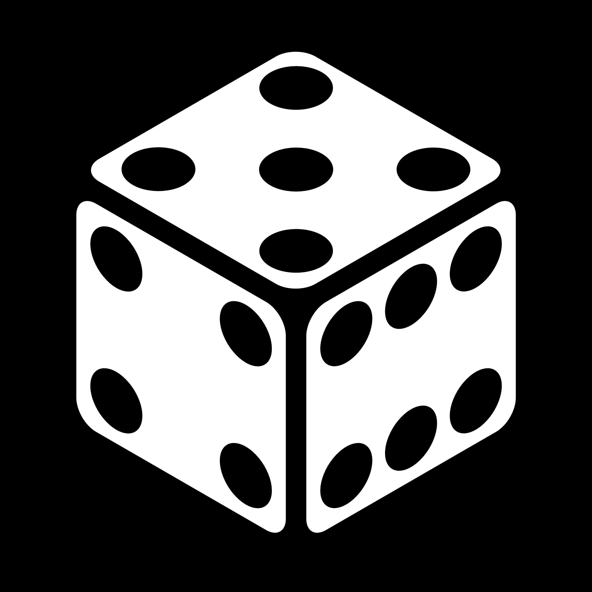 perspective dice six faces five icon