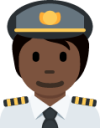pilot: dark skin tone emoji