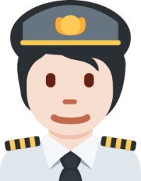 pilot: light skin tone emoji