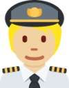 pilot: medium-light skin tone emoji