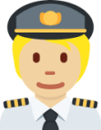 pilot: medium-light skin tone emoji
