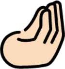 pinched fingers: light skin tone emoji