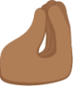 pinched fingers: medium-dark skin tone emoji