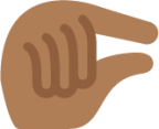 pinching hand: medium-dark skin tone emoji