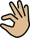pinching hand: medium-light skin tone emoji