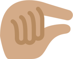 pinching hand: medium skin tone emoji