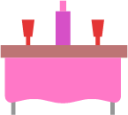 pink dinner table cloth icon