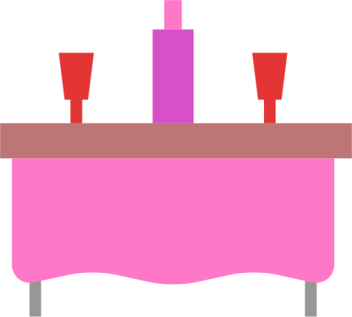 pink dinner table cloth icon
