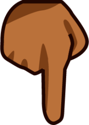 point down (brown) emoji