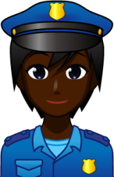 police officer (black) emoji