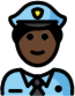 police officer: dark skin tone emoji