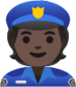 police officer: dark skin tone emoji