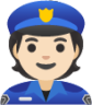 police officer: light skin tone emoji