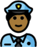 police officer: medium-dark skin tone emoji