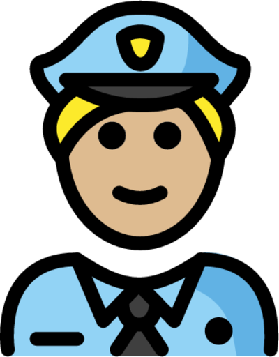 police officer: medium-light skin tone emoji