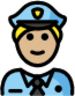 police officer: medium-light skin tone emoji